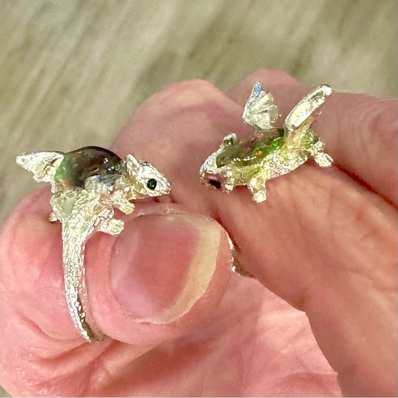 Twin Dragon Opal Rings - Pair - Picture 2 of 4